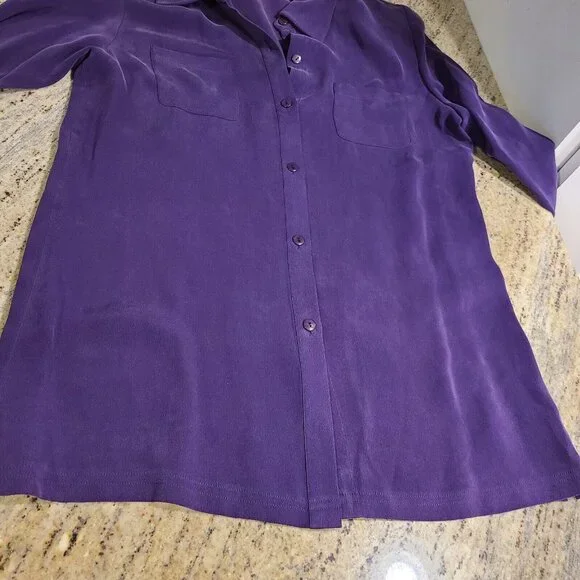 New! Vtg DRESS BARN Sz 8 Purple Silk 3 Piece Blouse, Tank & Pant Set Pleated - Picture 5 of 16